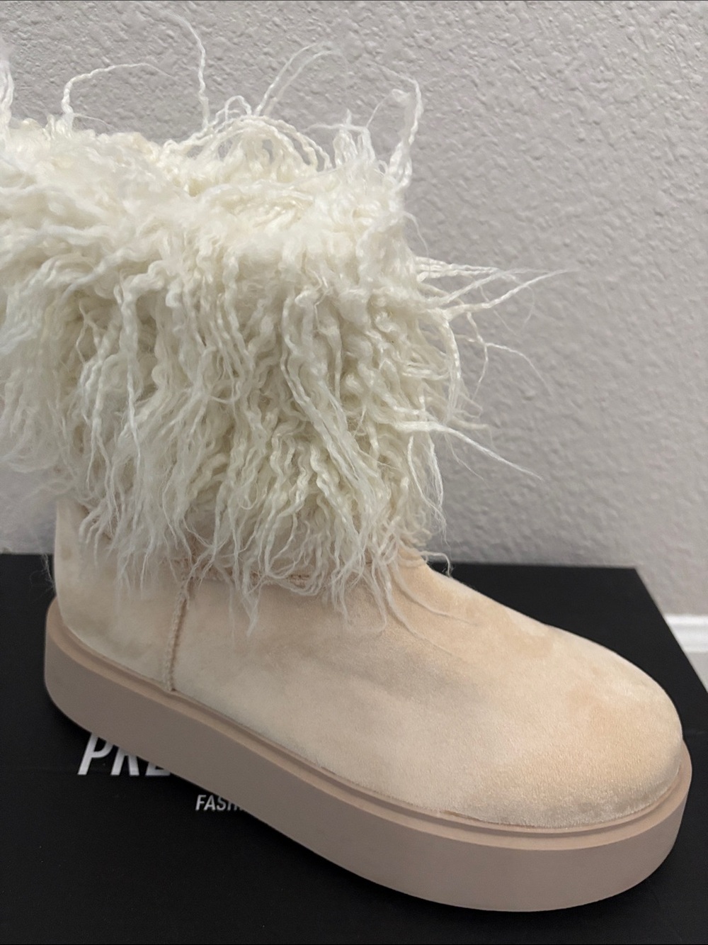 Faux Fur Platform Ankle Boot